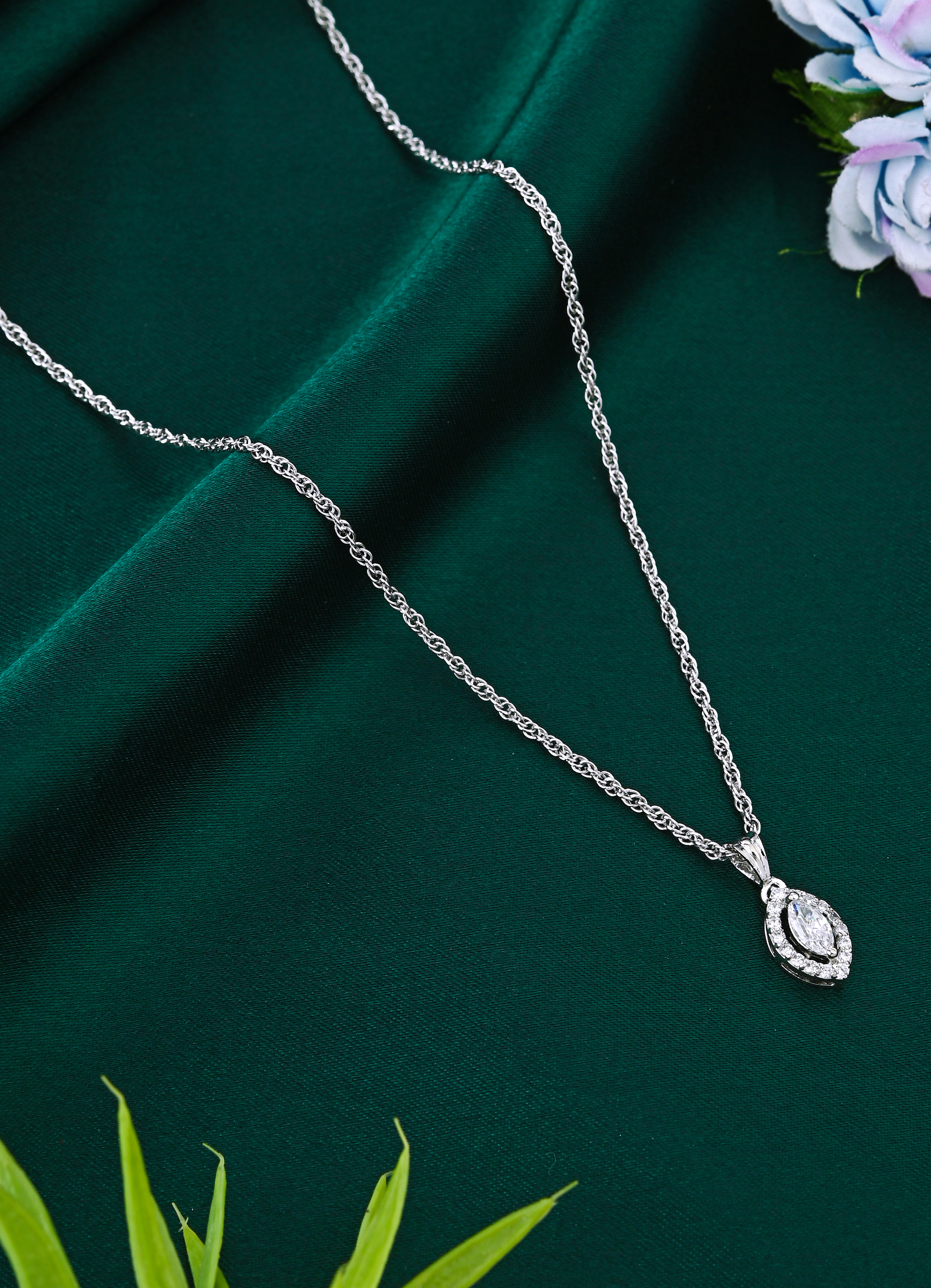 Shri Modi Jewellers - Double Halo Circle Pendant